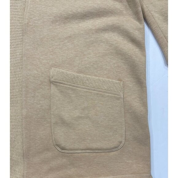 ISAAC MIZRAHI LIVE! Open Cardigan Duster Size Medium Tan Thick Knit Thigh Length - Picture 5 of 16